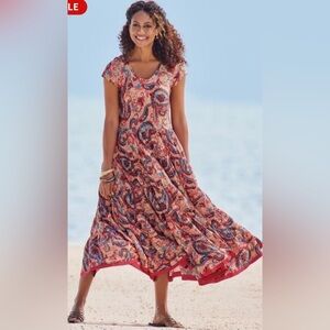 Soft surroundings Paisley Print Dress